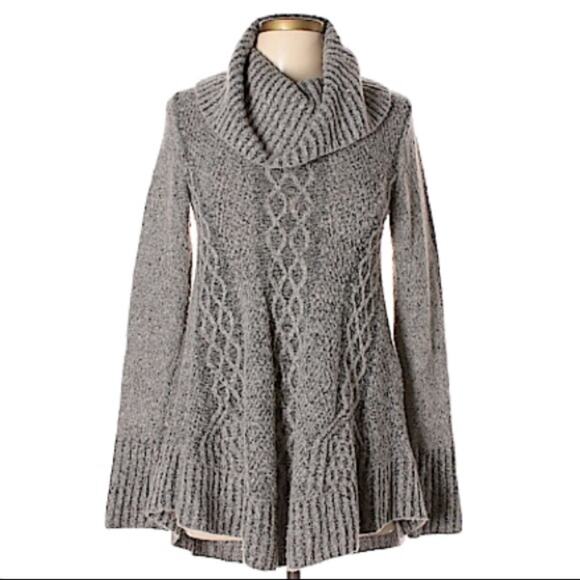 Anthropologie Ruby Moon Sweater Cowl Swing Gray Fuzzy Soft Sweater Size Small - Picture 12 of 12